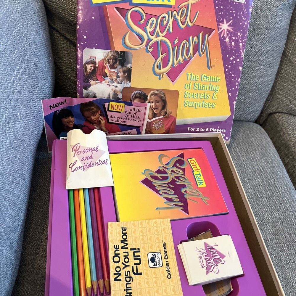 Vintage Collectible GIRL TALK SECRET DIARY Board Game 1991 Complete